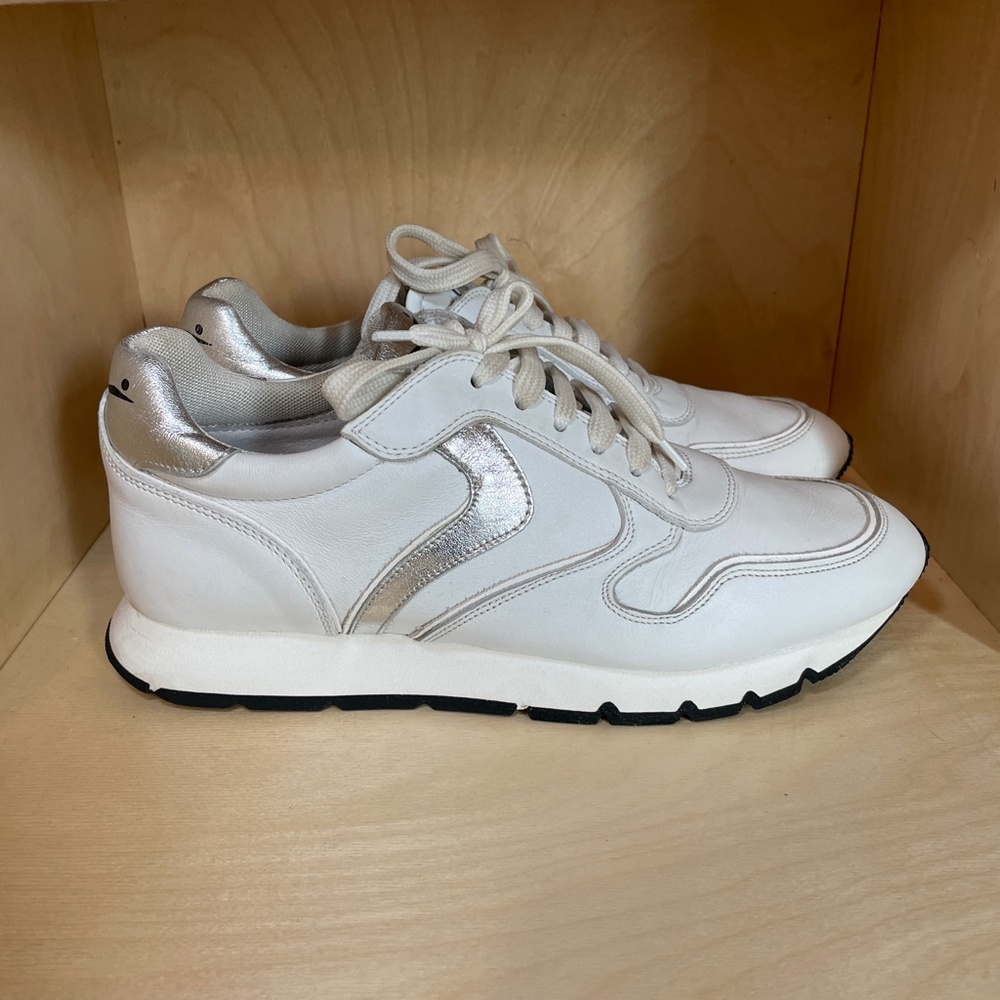 Voile Blanche Luxury Leather Sneakers EU 40 - White + Silver